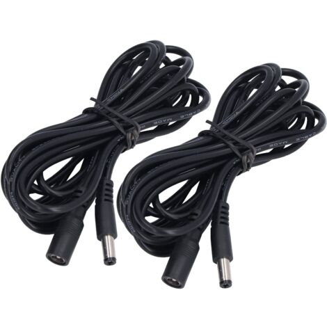 Eosnow – Rallonge de lumière solaire 2 pièces 5,5 x 2,1 mm – Tension 12V/24V – Câble cuivre 24AWG – Longueur 2,9 mètres – Pour systèmes d'éclairage CC - DC12V (1/4)