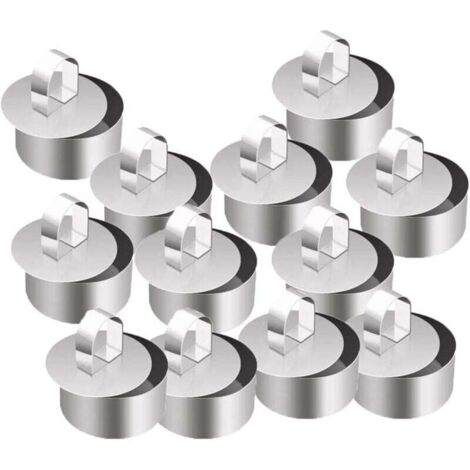 Forehill – Lot de 12 moules à gâteaux en acier inoxydable 8 cm – Anneaux pâtisserie pour desserts et plats – Faciles à nettoyer, passent au lave-vaisselle