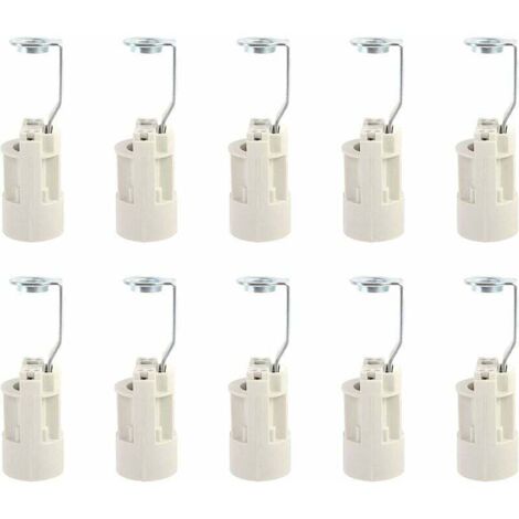 Culot douille E14 réglable en plastique isolant  Résistance aux flammes  10 pièces  Compatible LED et ampoules économiques  250V 4A (1/5)
