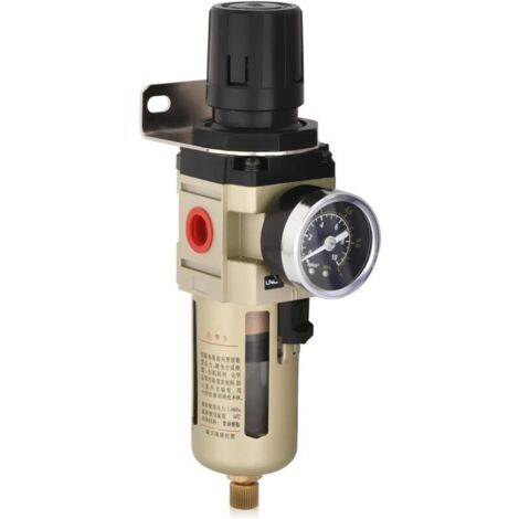 Forehill – Séparateur d'eau régulateur d'air comprimé 3/8'' – Débit 2000 l/min – Filtration 5 μm – Alliage aluminium résistant à la corrosion (1/5)