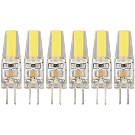 Eosnow 6 Pcs 220 V 6 W G4 LED Ampoules 500LM COB Lampe 360 ​​Degrés D'éclairage Dissipateur de Chaleur Silicone Anti-éblouissement pour La Maison Plafond Paysage Lustre Lampes(Blanc froid 6500K) (1/8)