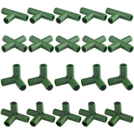 Jusch – Lot de 20 connecteurs de cadre de jardinage 11 mm – Matériau PP durable – Pour serres et plantes grimpantes – Assemblage rapide (1/5)