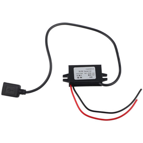Eosnow,1pc DC-DC Buck Adaptateur 12V/24V vers USB 5V 3A Convertisseur Régulateur Câble Fils