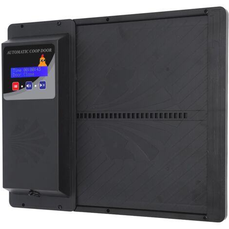 Ouvre-porte automatique pour poulailler USB à ouverture horizontale avec minuterie (noir)