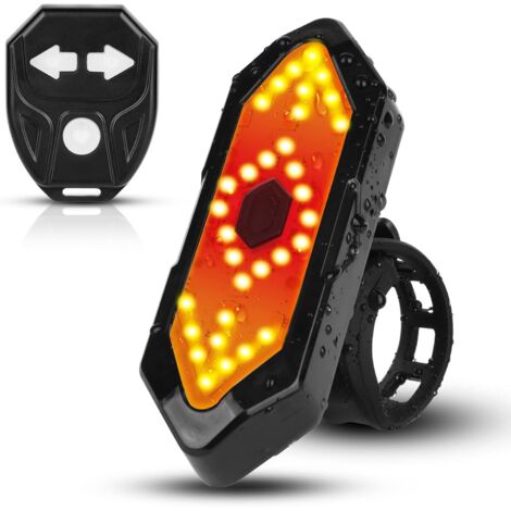 Jusch – Feu arrière vélo rechargeable USB – Clignotant sans fil avec télécommande – 5 modes d'éclairage – Visibilité jusqu'à 100m – Étanche IPX4