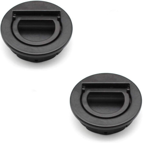 2 Pièces Trappes Affleurantes, Poignée de Trappe de Bateau, Marine Poignée pour Tiroirs, Armoires, Noir,41.2cm (1/3)