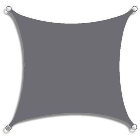Voile d'ombrage carrée 2 x 2 m, résistante à l'eau, Bloque 95% des UV, , pour Jardin, Plage, Patio (Gris) (1/5)