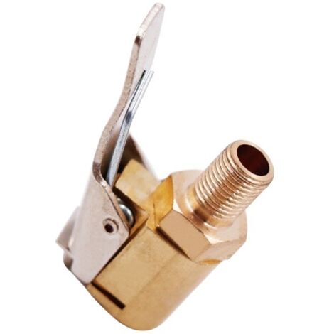Embout de Gonflage Laiton,Clip de Pompe à Air,Adaptateur de Valve de Pneu de Voiture,Raccord de Valve de Gonflage,Pompe de Embout Laiton Gonflage Valve Clip,Pince Connecteur Adaptateur (1/4)