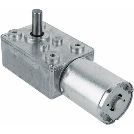 Moteur Électrique de Réduction Réversible à Couple Élevé Boîte de Vitesses Motoréducteur à Engrenage à Vis sans Fin 12V 60RPM Argent, (1/5)