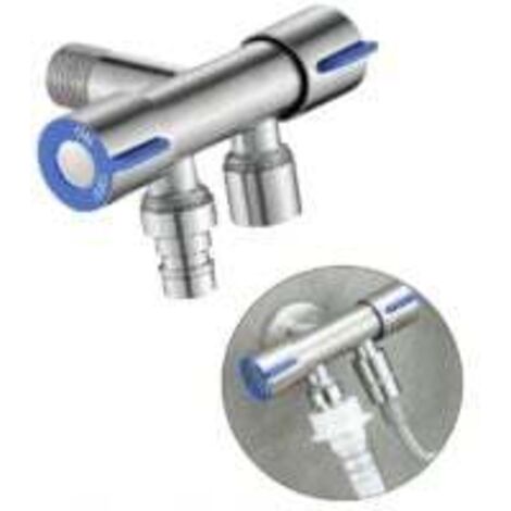 Vanne de dérivation Vanne d'angle Laiton Universel 1/2" Robinet d'Arretz de Régulation avec Poignée pour Douchette WC, Machine à Laver, Toilettes, Jardin (1/5)