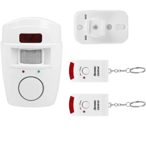 Alarme de détection de Mouvement sans Fil pour abri de Jardin - Sécurité à Domicile - Alimenté par Batterie - pour garages d'été, avec 2 x télécommande (1/4)