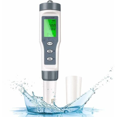 Testeur De Qualité De l'eau, Testeur d'eau PH, Testeur PH Aquarium, Test Piscine Ph Écran LCD, TDS Testeur De Qualité De l'eau pour l'eau Potable, Hydroponie, Piscines, Aquariums, (1/5)