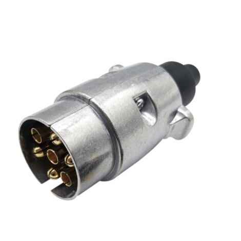 Prise de remorque mâle 7 Broches métal, Prise attelage 7 Broches Metal,connecteur Electrique 7 Broches Etanche pour remorque,12V fiche remorque 7 Broches métal (1/4)