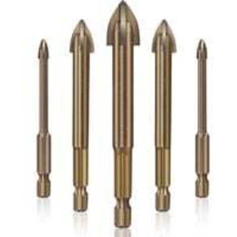Foret Carrelage Verre Ceramique ,Outil de perçage Universel Efficace,5pcs (1/4)