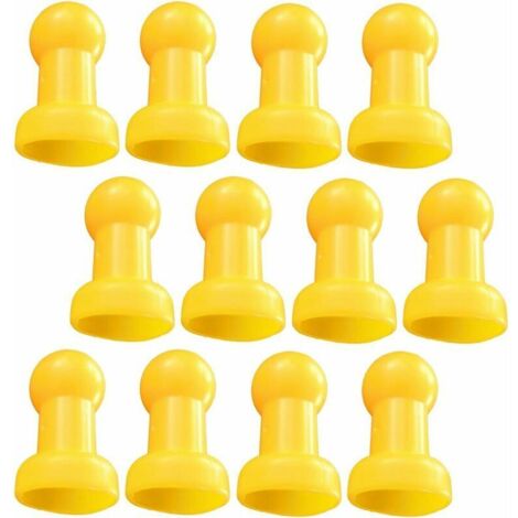 12 x Bouchons de Trampoline Capuchons de Poteau Accessoires de Trampoline 8x5cm Jaune - (1/4)