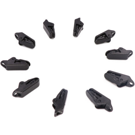 Clip Bache, Clip Tente, Clip en Plastique, 10 Pinces Clips De Bâche De Tente en Plastique Tente Snaps pour Camping Canopy Clamp Noir Clips de Bâche Auvents pour Activités De Plein Air (1/5)