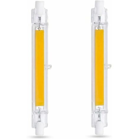 Ampoule LED R7S 118mm 10W Blanc Froid 6000K, 1000LM, Équivalent Lampe Halogène R7S J118 80W 100W, Dimmable, Ampoule R7S 118mm Slim COB LED pour Applique Murale/Lampadaire, lot de 2, (1/7)