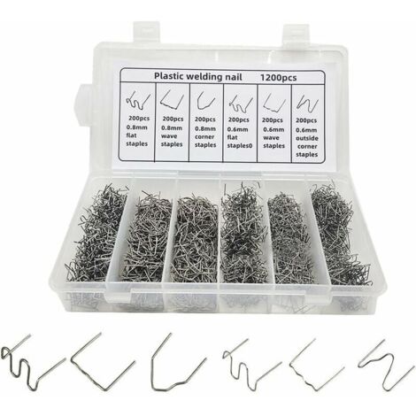 Agrafes Chaudes De Réparation En Plastique Automatique Pour La Réparation De Soudure En Plastique De Pare-Chocs De Voiture, 1200PCS (1/4)