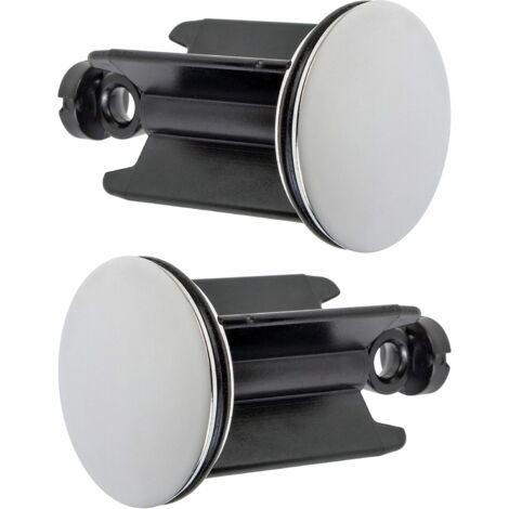 SHINING HOUSE Bouchon de Lavabo de Salle de Bain Universel Ø 40 mm, Lot de 2, Bouchon d’évacuation Chromé, Constitué de Laiton, avec Joint en Caoutchouc, Bouchon Réglable en Hauteur, Bonde de Baignoir (1/5)