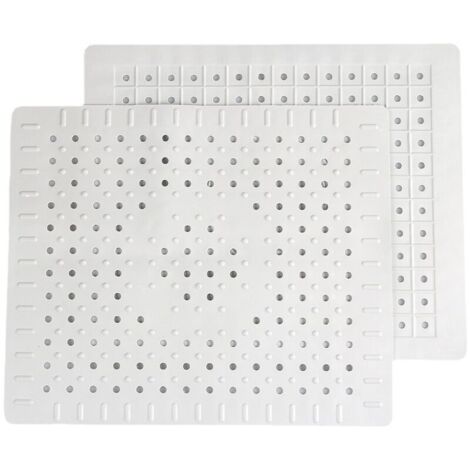 blanc Lot de 2 tapis de protection pour évier de cuisine en caoutchouc antidérapant durable, facile à nettoyer et à couper soi-même.