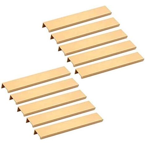 10pcs Poignée invisible Meuble -or Poignée d’Armoire de Cuisine Meuble Tiroir 160MM