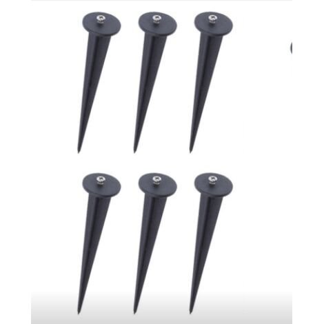 Piquet de jardin en plastique noir - Support de lampe 6 Pack，Ø35X160mm (1/5)