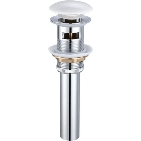 Bonde de lavabo de salle de bain, kit de bonde de lavabo de salle de bain, bonde de lavabo de salle de bain, laiton, bonde de lavabo avec trop-plein et bouchon (1/5)