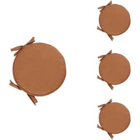 Tinor – Lot de 4 coussins ronds 38 cm – Polyester doux avec forte élasticité – Confort ergonomique pour chaises de salle à manger et bureau