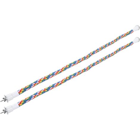 2 pièces Oiseaux Corde de Coton aux Couleurs Vives Corde à Oiseaux perchoirs à la Main à macher Jouet Perroquet balanoires en Spirale Support pour Perroquet et Oiseaux(105cm) (1/5)