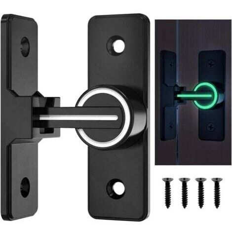 Sunxury – Verrou de porte coulissante à 90 degrés – Alliage de zinc noir mat traité – Installation rapide avec vis fournies – Sécurité renforcée