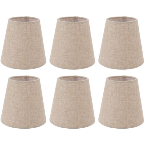 6 pièces petit abat-jour Clip sur tambour abat-jour en tissu de lin pour bougies ampoules accessoires d'éclairage