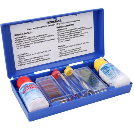 EJ.Life Kit d'analyse de la qualité de l'eau de Chlore pH Kit de testeur d'eau de Piscine A (1/6)