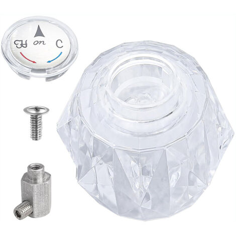 Poignée de rechange pour robinet de douche RP41661, compatible avec les robinets de baignoire Delta et Peerless, en acrylique transparent avec bouton (1/5)