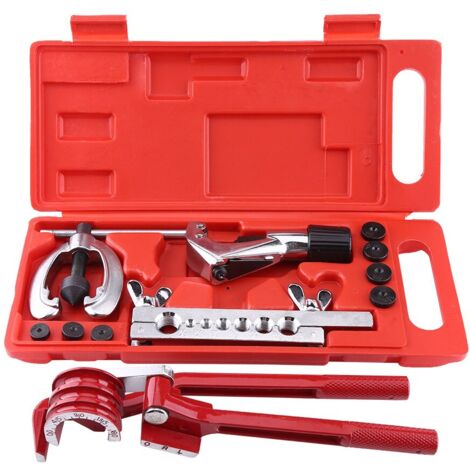SUNXURY Eosnow,Kit d'évasement de tuyaux, Kit d'évasement de réparation de tubes de carburant de frein avec ensemble d'outils de pliage de coupe 11 pièces (1/5)