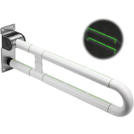 Barre d'Appui Pliable pour Toilettes,avec Poignée Antidérapante,Barre de Sécurité,Supporte Jusqu'à 250kg,d'Appui de Salle de Bain en Acier Inoxydable pour Handicapé,Âgé,Enceint