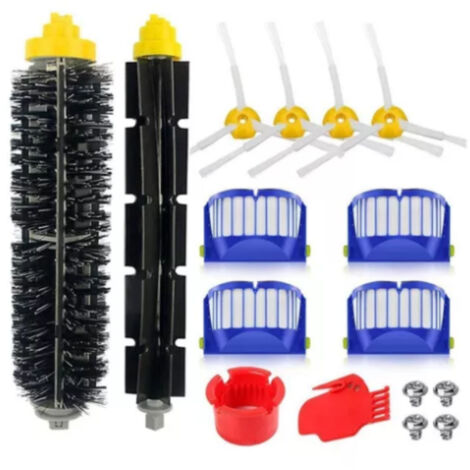 Accessoires Kit pour iRobot Roomba 600 675 676 692 694 697 698 671, 4x Brosse Latérale 4x Filtre 2x Brosse à rouleau principale Balai Pièces de Rechange (1/5)