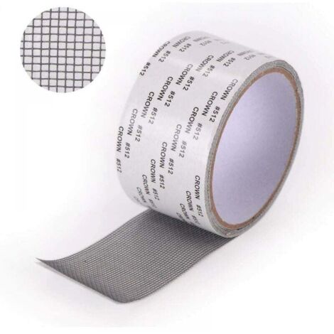 Ruban Adhesif Reparation Moustiquaire - Patch Repare Moustiquaire Réparation de Fenêtre Kit de Moustiquaire Adhesive Reparation Réparer Moustiquaire 5 x 2m (gris)--TRIMEC (1/5)