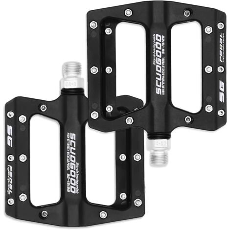Jeu de 1 paire, accessoires vélo, pédales VTT, pédales hybrides BMX route ultra légères et durables 9/16 pouces (Noir) (1/5)