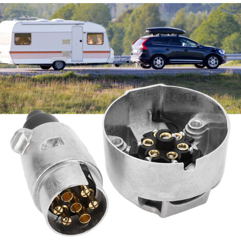 Adaptateur de connecteur de remorque 7 broches en aluminium pour caravane, bateau et véhicule de plaisance 12V -- (1/5)