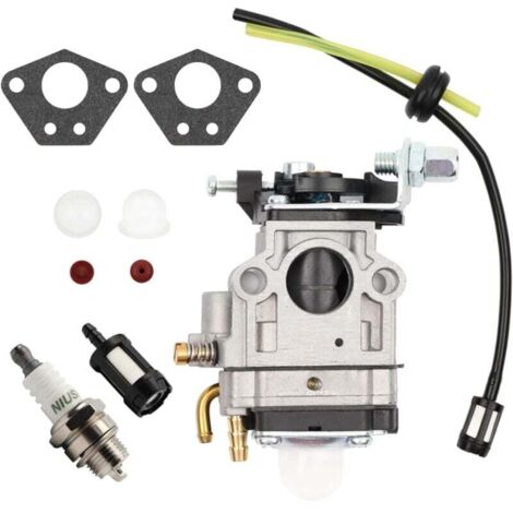 Carburateur pour débroussailleuse 52cc 49cc 43cc Carbu Kit avec Joint, Tuyau, Bougie d'allumage et Filtre à Essence.carburateur debroussailleuse-- (1/5)