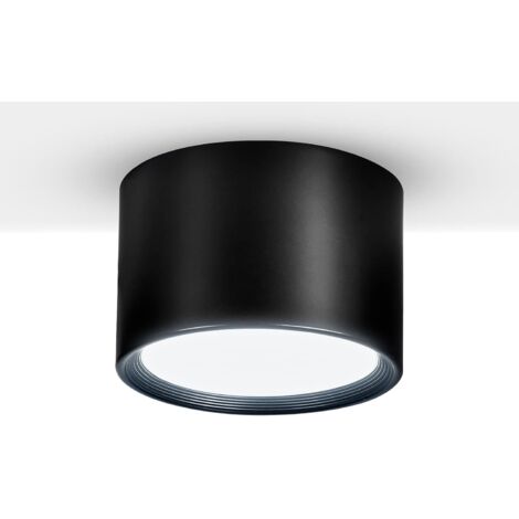Spot plafond LED Noir Blanc Chaud 6000K 12W Luminaire Plafonnier salon salle à manger cuisine couloir chambre Φ8,5CM (1/5)