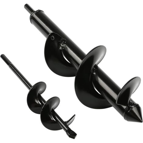 2 Pièces Mèche Jardin Tarière, Outil Creuser Trou Terre Gants Outil de Jardinage pour Faire Trou Planter des Arbres, Arbustes, Culture Profonde Fleurs Bulbes Miniatures, Ø 80+ Ø 40 mm (1/5)
