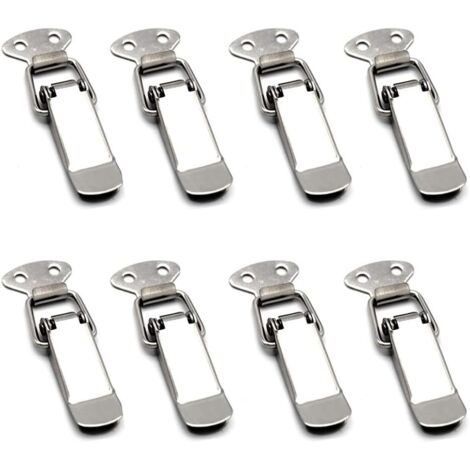 Attache Capot Fermeture à Levier Moraillon de Porte,Fermeture à Levier Loquet à Ressort avec Crochet Fermeture à Ressort en Acier Inoxydable,Loquet à Ressort,pour Coffret,Boîte,Tiroir,Armoire (8 Pcs ) (1/5)