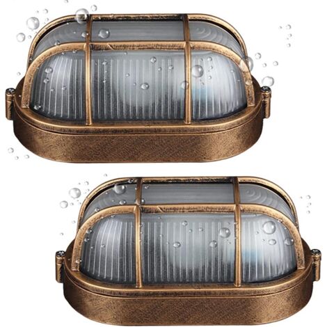 (2 pack)Applique D'extérieur,Lampe Ovale En Aluminium Moulé Sous Pression Applique,Murale Marine Nautique Lumière Vintage Industrielle,Lampe De Bateau,Décoration Mur Patio Couloir Lampes (1/5)