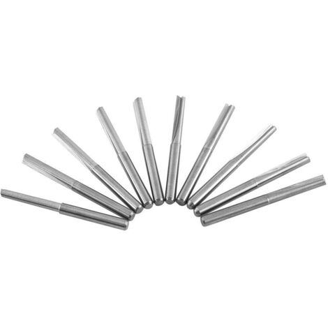 Fraise en bout,10pcs queue droite fraiseuse 3.175mm,outils de coupe pour fraise-fraise CNC,double fltes droites pour machine à graver le bois 22mm × 45mm GROOFOO (1/5)