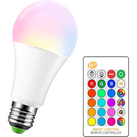 10W RGBW LED Ampoule E27 Changement de couleur Atmosphere Éclairage LED lampe Party Bar KTV Lumières Décoratif mode Strobe Fade flash RVB + blanc chaud (2PCS) (1/5)