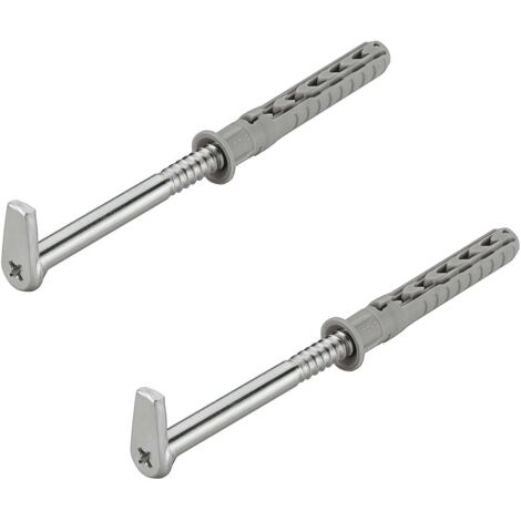 Cyclingcolors – Lot de 2 crochets à visser M6 5,8mm x 80mm – Acier galvanisé – Chevilles 60mm pour fixation meuble et étagère