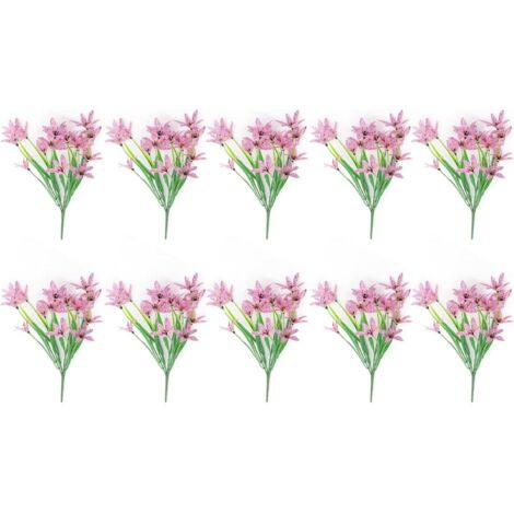 10 Fleurs D'herbe de Printemps de Décoration, Artificielles de Fête pour la décoration de Bureau à Domicile de Mariage, Rose (1/5)