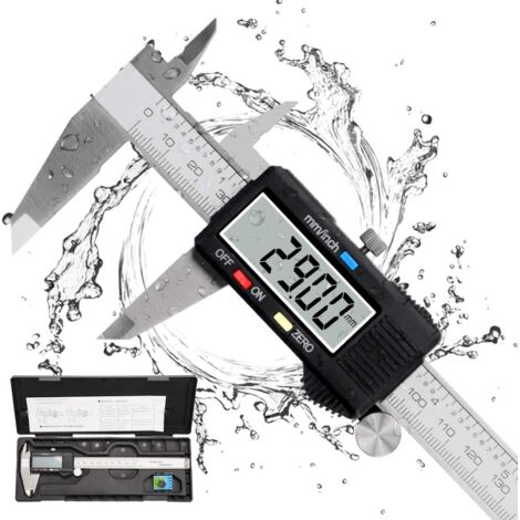 Pied a Coulisse,Pied à Coulisse Digital 150mm Acier Inoxydable Grand écran LCD Précision Réglable 0.01mm,mm/inch conversion,Résiste aux Eclaboussures,Mesure de l'industrie domestique GROOFOO (1/5)