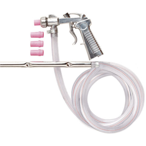 Fervi – Pistolet de sablage pneumatique 4 buses céramiques – Débit réglable pour nettoyage précis – Longueur tube 1,5m – 290